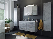 Set da bagno Helios 4 parti incl. armadio a specchio in grigio cemento