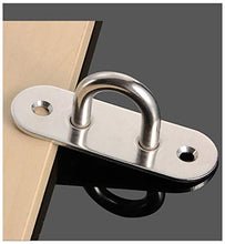 Concisea 2 Pezzi M8 Occhiello Pad,Placca Occhiello in Acciaio Inossidabile Oblungo con 2 Fori,Perfetta per Appendere Vasi di Fiori e Recinzioni