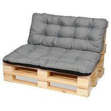 SuperKissen24. Cuscino per Bancale Divano Pallet 120x80 cm con Schienale 120x50 cm Seduta Impermeabile e Comodo per Divanetti da Esterno - Grigio - Arredi Casa