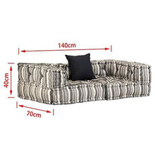Tidyard Pouf Divano Modulare a 2 Posti con Braccioli in Patchwork Tessuto 140x70x40 cm,Divano 2 Posti,Divano in Tessuto,Divano Cameretta,Divano Modulare in Tessuto - Arredi Casa