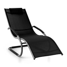 blumfeldt Sunwave Sedia Sdraio da Giardino Relax in Alluminio Nera
