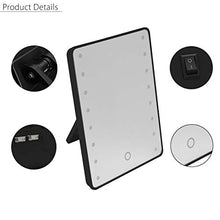 LCSD Specchi Compatti Nero Vanity Specchio Trucco Specchio Illuminato 16 LED Specchio Trucco Con Lampada Portatile Touch Screen Cosmetico Specchio Bellezza Desktop Vanity Stand Specchi