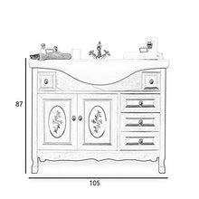 MOBILE DA BAGNO CLASSICO NOCE CON LAVABO 105 CM