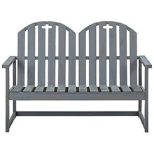 vidaXL Panchina da giardino in legno di acacia, 2 posti, panchina in legno massello, divano da giardino, terrazza, balcone, grigio, 110 cm