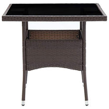 FAMIROSA Set da Pranzo da Giardino 3 pz Marrone in Polyrattan e Vetro