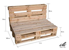 clc Divano divanetto 2 posti in Pallet EPAL per Interno, Interni -Made in Italy- Legno, 120x80x78