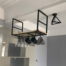 XHCP Portabottiglie da Parete in Legno per Vino o liquore | Organizzatore di Rack per calici