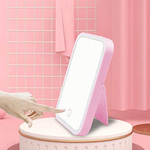 Faus Koco. Rosa Vanity Specchio di Trucco, Trucco dello Schermo dello Specchio Soft Touch LED Regolabile luminosità Desktop Portable LED Illuminato Specchio di Trucco cosmetico USB Specchietto