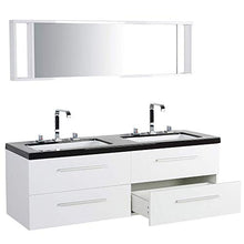 Beliani Malaga - Set di mobili da Bagno con lavandino, armadietto e Specchio, Colore: Bianco