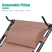PAKUES-QO Sedia a Sdraio Pieghevole a gravità Zero Sedile Prendisole reclinabile Regolabile Comodo e Traspirante per Piscina, Patio, Spiaggia, Cortile Marrone