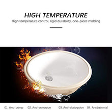 Lavello Contenitore Tondo in Ceramica, Lavabo da Bagno, Lavabo da Incasso, Antitrabocco/Antispruzzo/Facile da Installare E Facile da Pulire, Bianco