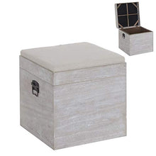 Deco Line Pouf Baul Cassetto in legno naturale 39 cm