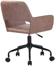 CLP Sgabello Da Lavoro Con Ruote Lagos In Stoffa E Metallo I Sedia Studio Scrivania Con Braccioli Girevole 360° E Regolabile, Colore:marrone