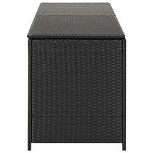 OUSEE Baule da Giardino in Polyrattan 200x50x60 cm Nero