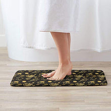 Kitchen Doormat Golden Floral Entry Way rug for High Traffic Areas 23.6 X 15.7 inch