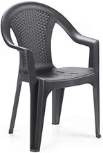 Tomaino Sedia da Giardino in plastica Effetto Rattan impilabile (6, Antracite)