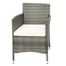 Set di mobili da balcone in polyrattan per 2 persone, 1 tavolo e 2 poltrone, resistente alle intemperie, per giardino, balcone e terrazza