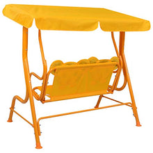 E E-NICES Dondolo a Panchina per Bambini Giallo 115x75x110 cm in Tessuto