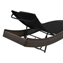 Festnight- Lettino Prendisole, Sedie a Sdraio da Giardino in Polyrattan Marrone e Nero