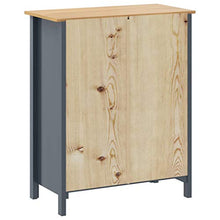 GOTOTOP Credenza Hill con 5 cassetti, armadio in legno, per camera da letto, soggiorno, cucina, 79 x 40 x 96,5 cm, colore: grigio e marrone miele