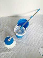 SSAYY Spray Mop Spin Mop con Secchio Doppie Teste per Mop Manico per Mop Estensibile Blu per Riporlo Facilmente