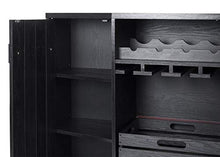 Portabottiglie Mobile per Vini HWC-F67 40x120x89cm Legno MDF Rovere Nero