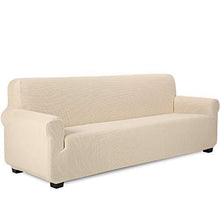 TIANSHU Copridivano 4 posti Elasticizzato Jacquard Antiscivolo 1-Pezzo Copridivano Quattro posti（4 Posti，Avorio） - Arredi Casa