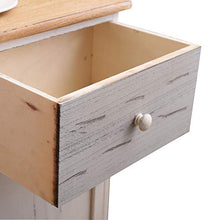 Rebecca Mobili Comodino, Paulownia, Bianco Marrone, 56 x 35 x 25 cm