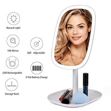 BD.Y Specchio cosmetico Specchio cosmetico per Ragazze, Specchio con Specchio Luminoso Pieghevole da Parete a Luce LED