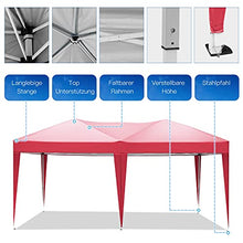 3x6 M Gazebo da Giardino Impermeabile Pieghevole Tendone Giardino con 4 Laterali - Antipioggia - Resistente ai Raggi UV (Rosso- 3x6 M)