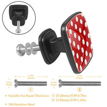 Puntini rossi e bianchi Pomelli per Porta Set di 4 Pomelli per Mobili Manopole per Cassetti Cucina Armadio Vetro