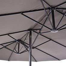 Outsunny Ombrellone Parasole da Giardino Esterno Tessuto Poliestere 4.6 x 2.4m Grigio