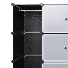 SHENGFENG Armadio modulare con 18 Scomparti, Bianco, 37 x 146 x 180,5 cm