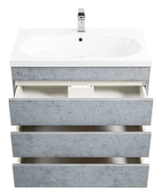 Mobile bagno a terra Talis 70 grigio cemento, 3 cassetti senza maniglie