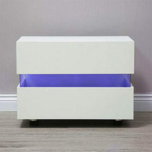 Kaibrite - Comodino a LED lucido con illuminazione (bianco)