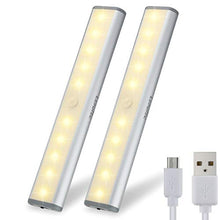 led Armadio Sensore Movimento Luce, Wireless Luci Barra Lampada Guardaroba, USB Batteria Luce Emergenza per Armadio Scale/luce calda(2pezzi)