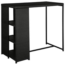Tidyard Set da Bar da Giardino 5 pz con Cuscini in Polyrattan Nero,Set da Giardino da Bar,Set da Bar,per Giardini, Cortili, Terrazze