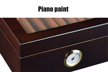 WLMGWRXB Humidor per sigari da Tavolo, Humidor da Viaggio in Legno per sigari con igrometro e umidificatore Contiene 25-50 sigari