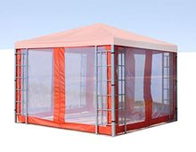 QUICK STAR 4 pannelli laterali con zanzariera 300x195cm Arancione-Rosso per Gazebo 3x3m