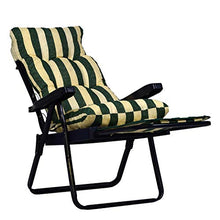 TECNOWEB Cuscino Super Imbottito per Sdraio con Carrello - Ideale per Esterni ed Interni - Adatto agli sdrai Estraibili - 100% Made in Italy - Colore: Rigato Ecru Verde
