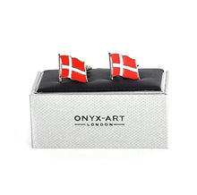 Onyx-Art Cufflinks - Denmark Flag - Danish Flying Flag