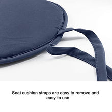 Cuscino circolare per sedia con cravatte, 4 pezzi, coprisedia rotondo, sfoderabile, per interni ed esterni, per patio, bar, bar, bar, antiscivolo, per bambini, senza sedia (blu, 30 cm)