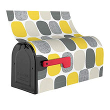 Wonky - Copertura magnetica per cassetta delle lettere con ovali in giallo, design unico, per decorazione giardino, cortile, dimensioni standard, 53 x 45 cm
