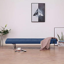 Tidyard Divano Letto con 2 Cuscini in Legno e Similpelle | Blu