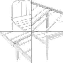 [en.casa] Struttura Letto in Metallo con Testiera e Pediera 140 x 200 cm Letto Francese/Matrimoniale - Bianco
