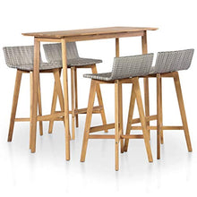 FAMIROSA Set da Pranzo da Giardino 5 pz in Legno Massello di Acacia-4222