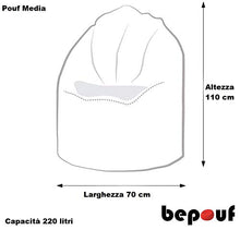 Bepouf Poltrona Sacco Puf Pouf Dimensioni 110x70 Ecopelle Pieno (Grigio, Media)