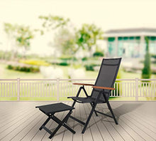 Ambientehome Sedia pieghevole in alluminio, 4 x 4 cm, braccioli in acacia nero