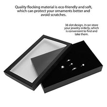 Alinory Pratica Custodia per Gioielli con Scatola di immagazzinaggio 8.7 * 5.9 * 1.2 in floccaggio per Home Office(Black)