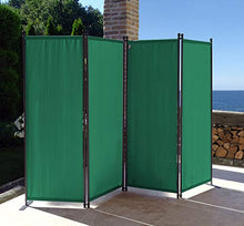 QUICK STAR Paravento da Giardino 220 x 165 cm 4 parti pieghevole Divisorio in Tessuto Balcone Protezione della Privacy Verde